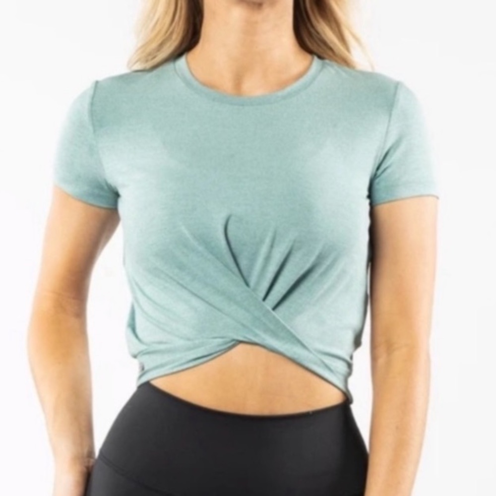 Buffbunny Crop Top Size Medium Skyrise Heathered Teal Green